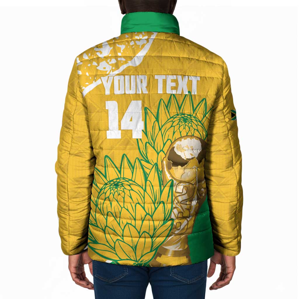 Custom South Africa Soccer Padded Jacket 2026 Bafana Bafana Go Boys Protea - Wonder Print Shop