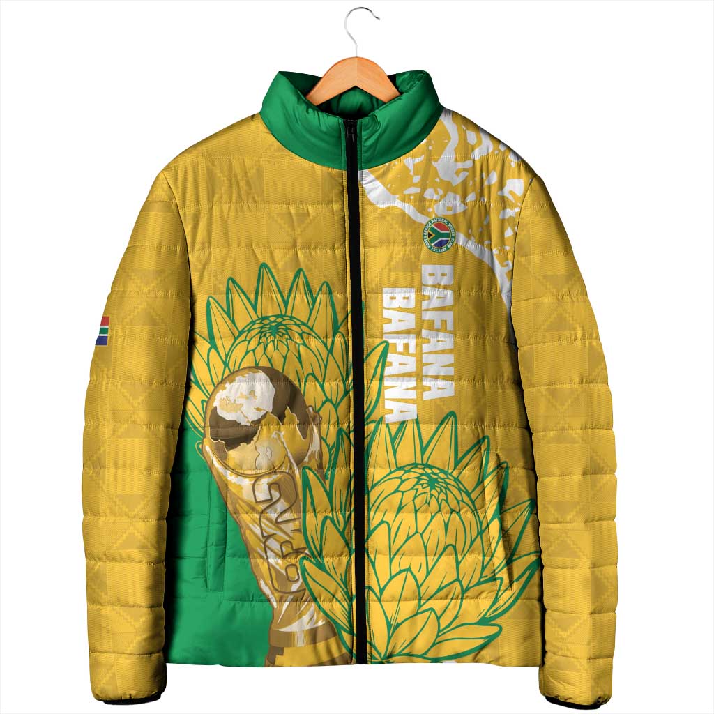 Custom South Africa Soccer Padded Jacket 2026 Bafana Bafana Go Boys Protea - Wonder Print Shop