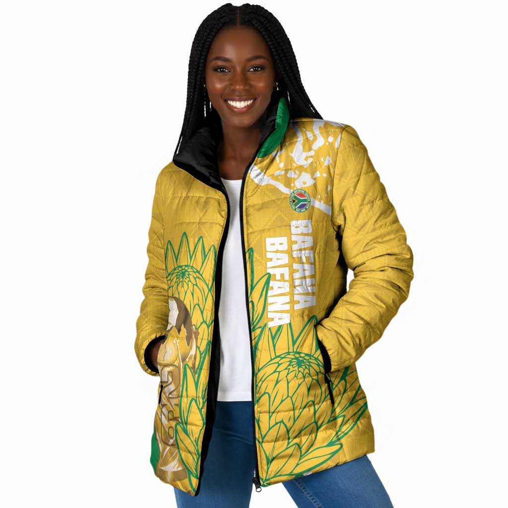 Custom South Africa Soccer Padded Jacket 2026 Bafana Bafana Go Boys Protea - Wonder Print Shop