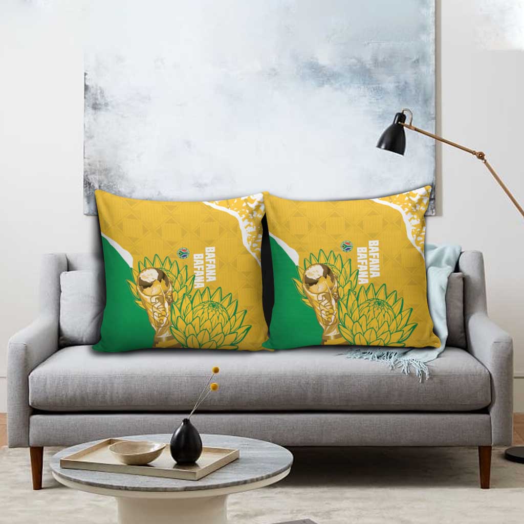 South Africa Soccer Pillow Cover 2026 Bafana Bafana Go Boys Protea - Wonder Print Shop