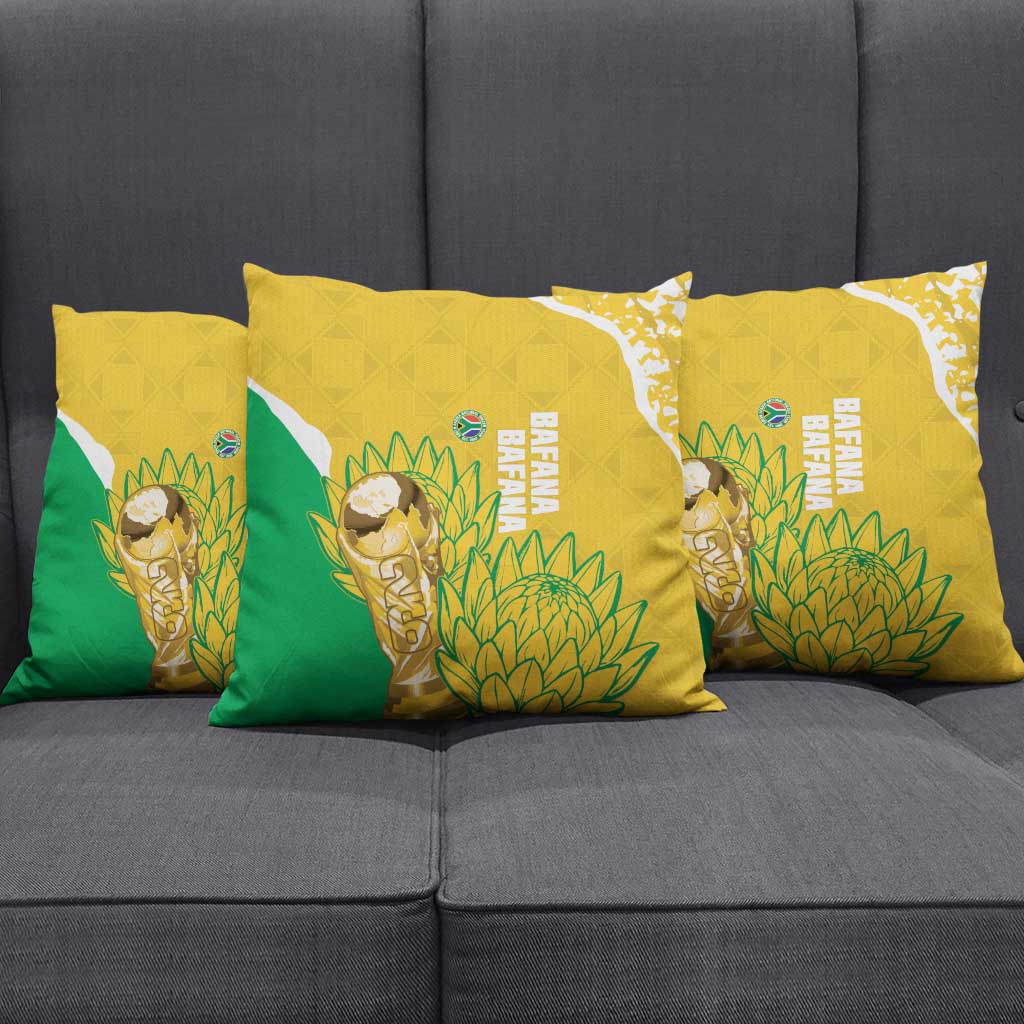 South Africa Soccer Pillow Cover 2026 Bafana Bafana Go Boys Protea - Wonder Print Shop