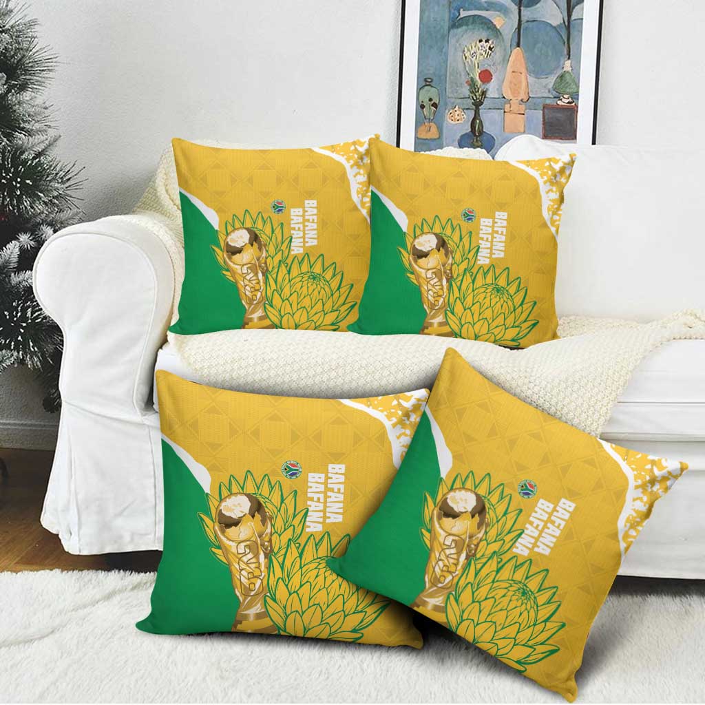 South Africa Soccer Pillow Cover 2026 Bafana Bafana Go Boys Protea - Wonder Print Shop
