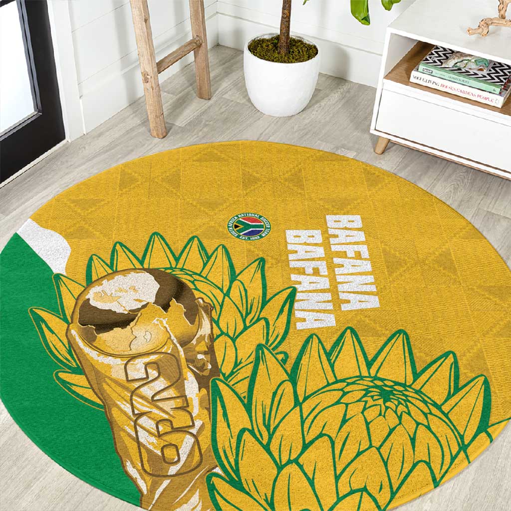 South Africa Soccer Round Carpet 2026 Bafana Bafana Go Boys Protea - Wonder Print Shop
