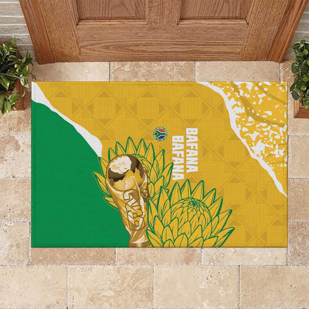 South Africa Soccer Rubber Doormat 2026 Bafana Bafana Go Boys Protea - Wonder Print Shop