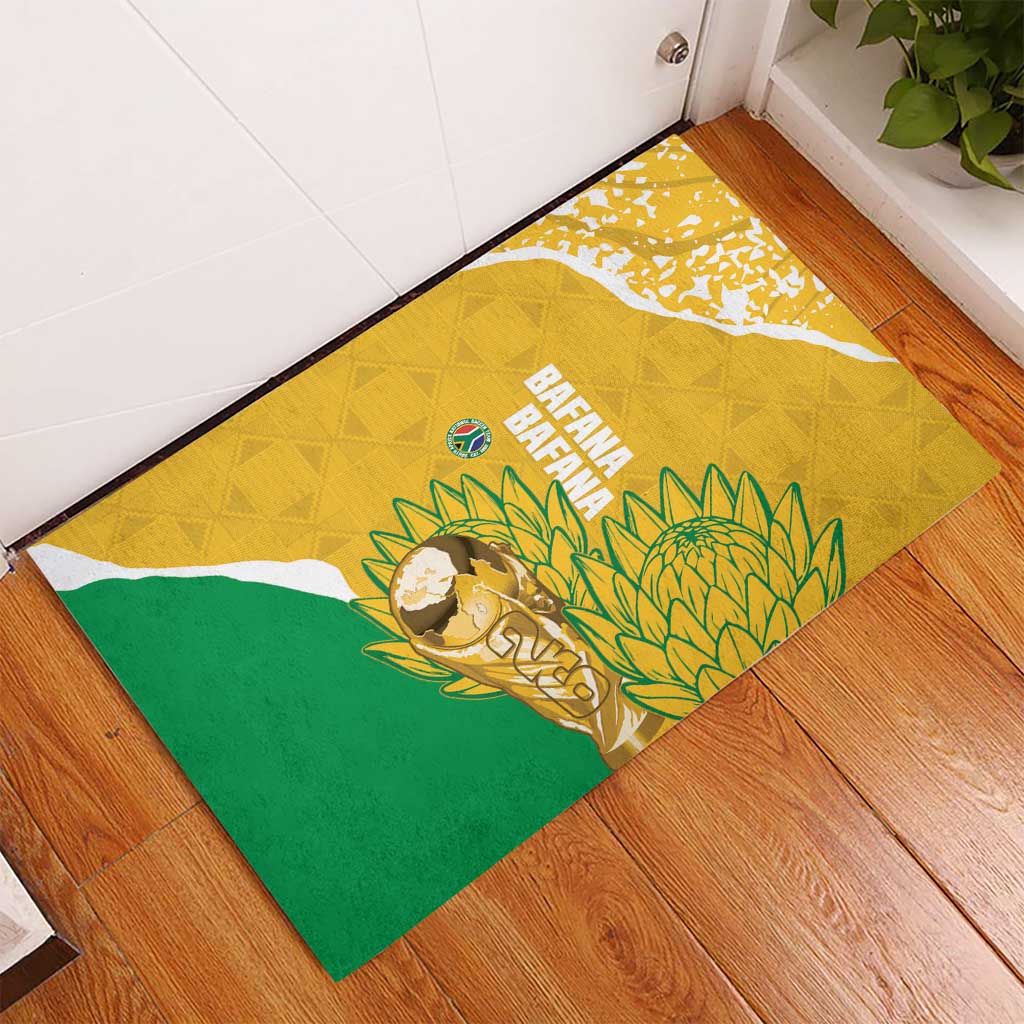 South Africa Soccer Rubber Doormat 2026 Bafana Bafana Go Boys Protea - Wonder Print Shop