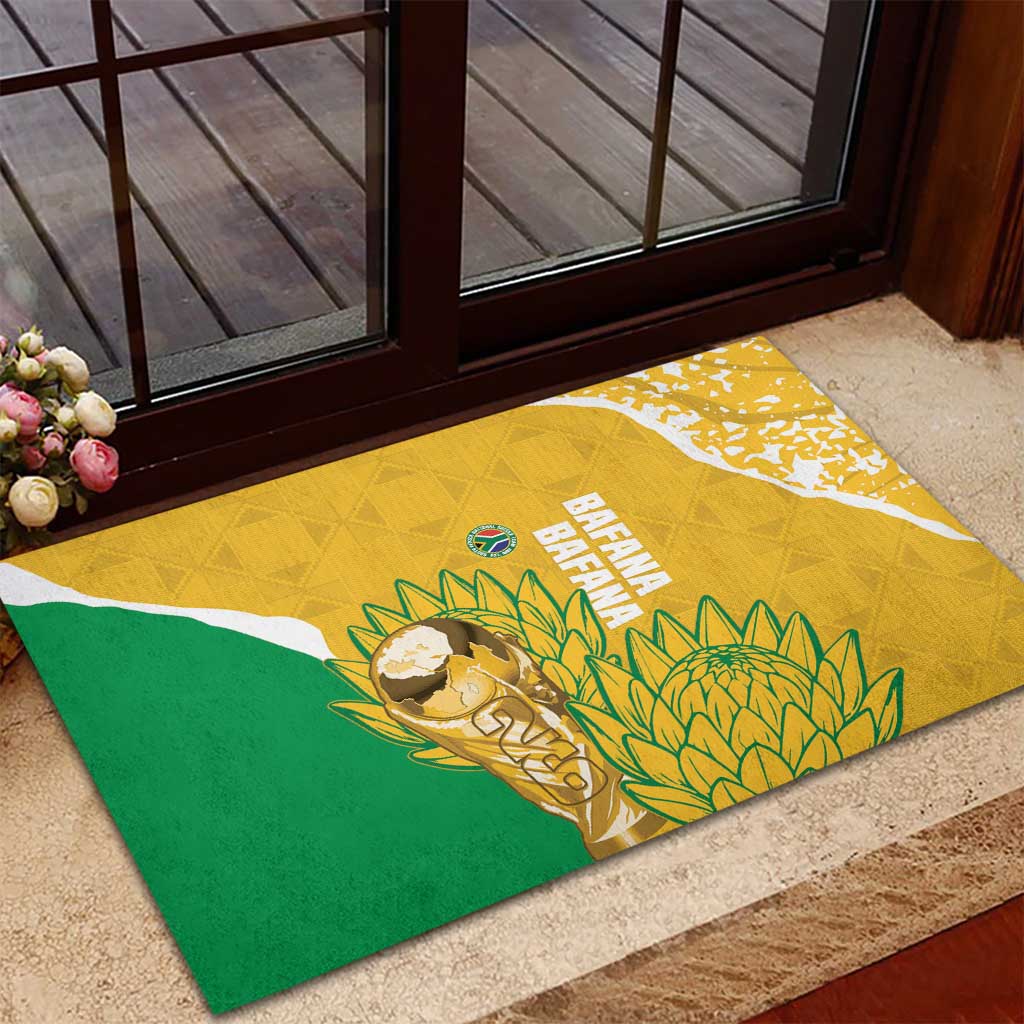 South Africa Soccer Rubber Doormat 2026 Bafana Bafana Go Boys Protea - Wonder Print Shop