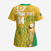 Custom South Africa Soccer Scrub Top 2026 Bafana Bafana Go Boys Protea - Wonder Print Shop