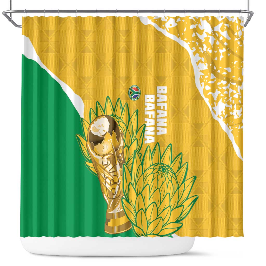 South Africa Soccer Shower Curtain 2026 Bafana Bafana Go Boys Protea - Wonder Print Shop