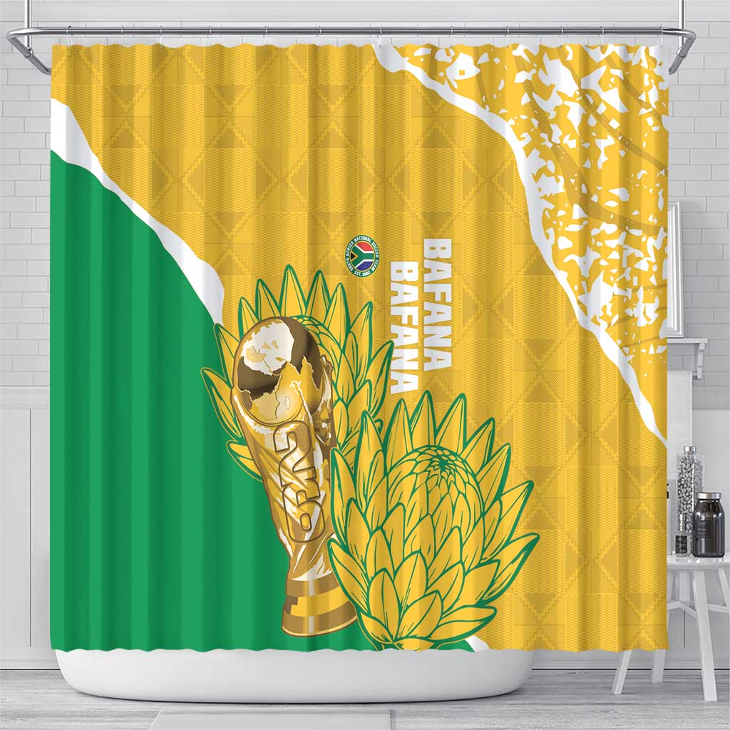 South Africa Soccer Shower Curtain 2026 Bafana Bafana Go Boys Protea - Wonder Print Shop
