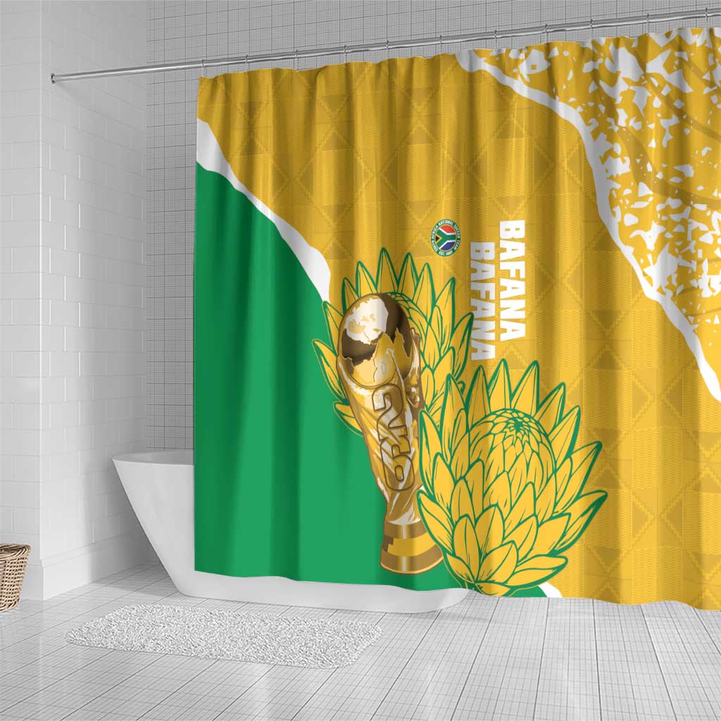 South Africa Soccer Shower Curtain 2026 Bafana Bafana Go Boys Protea - Wonder Print Shop