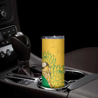 Custom South Africa Soccer Skinny Tumbler 2026 Bafana Bafana Go Boys Protea - Wonder Print Shop