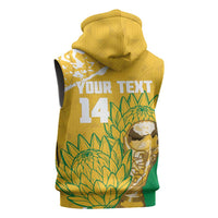 Custom South Africa Soccer Sleeveless Hoodie 2026 Bafana Bafana Go Boys Protea - Wonder Print Shop