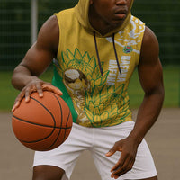 Custom South Africa Soccer Sleeveless Hoodie 2026 Bafana Bafana Go Boys Protea - Wonder Print Shop