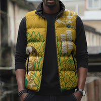 Custom South Africa Soccer Sleeveless Puffer Jacket 2026 Bafana Bafana Go Boys Protea - Wonder Print Shop