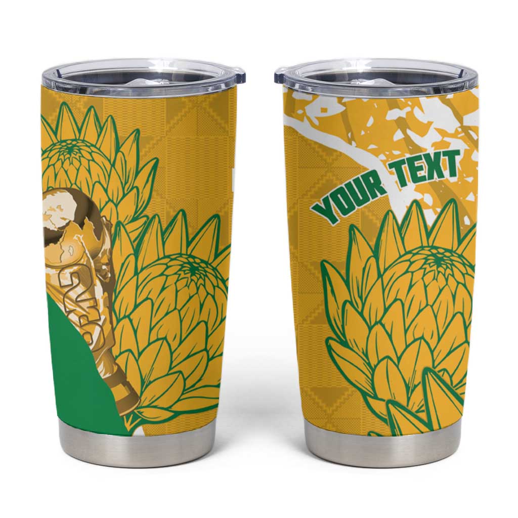 Custom South Africa Soccer Tumbler Cup 2026 Bafana Bafana Go Boys Protea - Wonder Print Shop