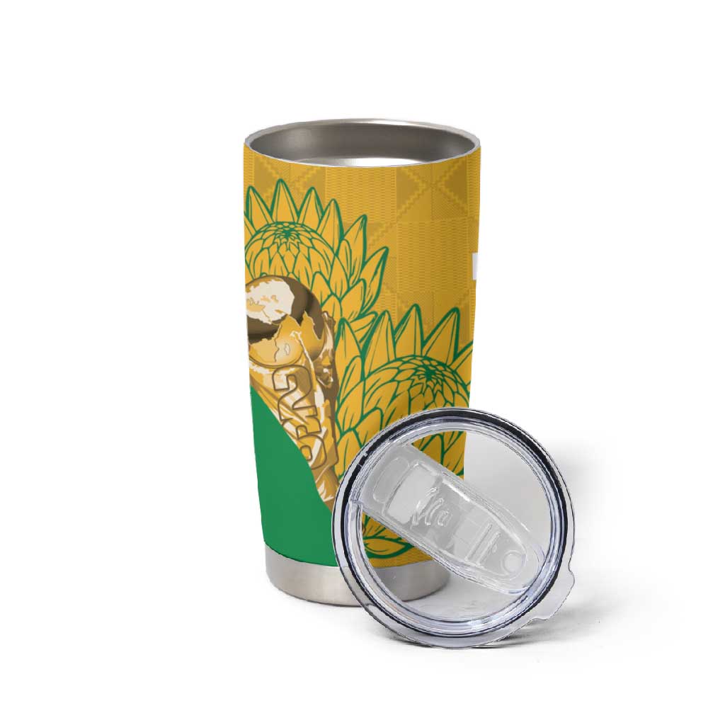 Custom South Africa Soccer Tumbler Cup 2026 Bafana Bafana Go Boys Protea - Wonder Print Shop