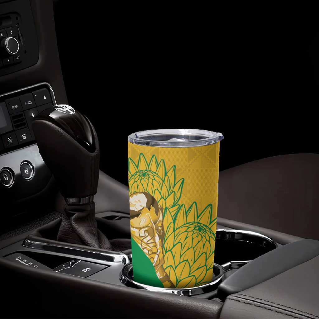 Custom South Africa Soccer Tumbler Cup 2026 Bafana Bafana Go Boys Protea - Wonder Print Shop