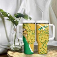 Custom South Africa Soccer Tumbler With Handle 2026 Bafana Bafana Go Boys Protea - Wonder Print Shop