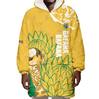 Custom South Africa Soccer Wearable Blanket Hoodie 2026 Bafana Bafana Go Boys Protea - Wonder Print Shop