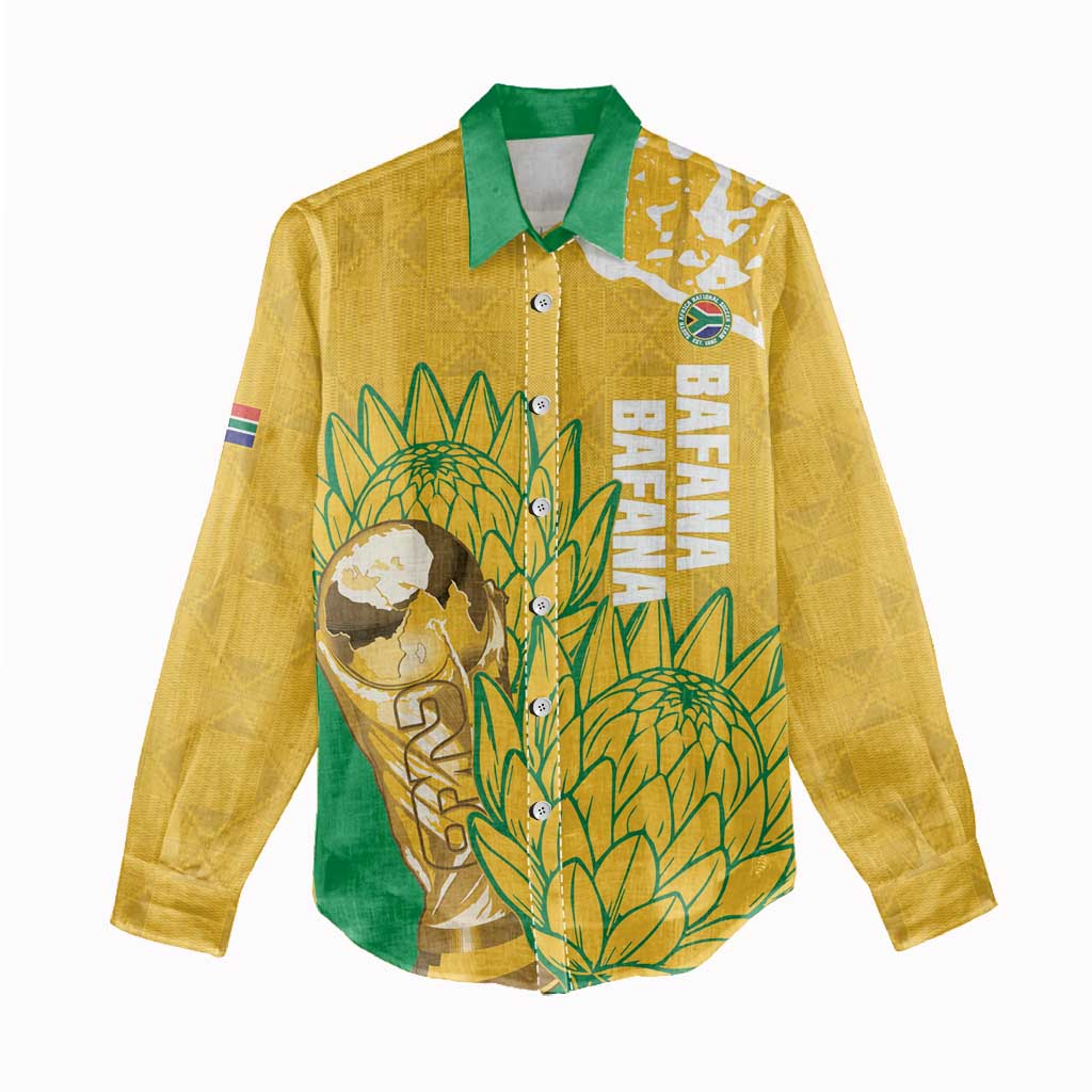 Custom South Africa Soccer Women Casual Shirt 2026 Bafana Bafana Go Boys Protea - Wonder Print Shop