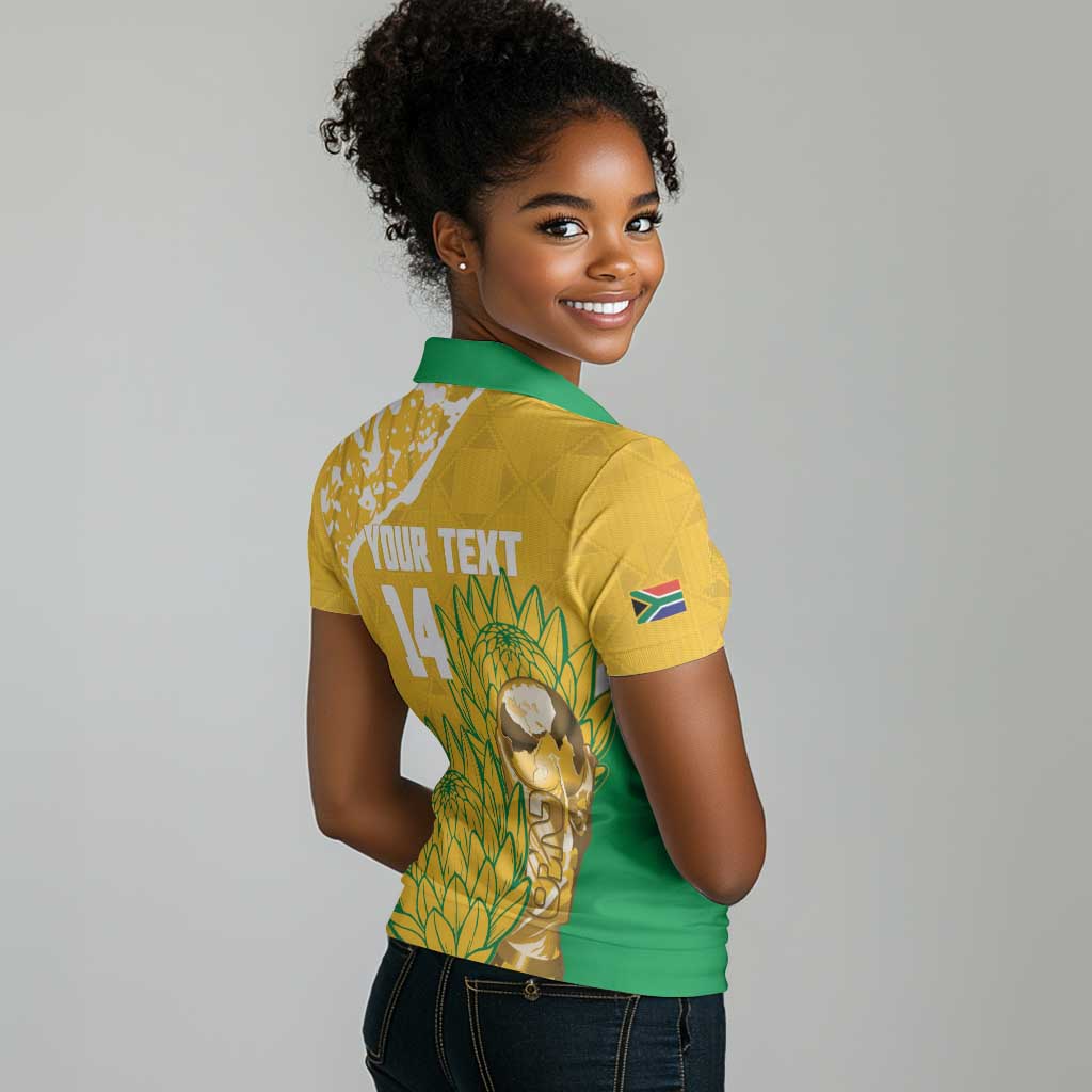 Custom South Africa Soccer Women Polo Shirt 2026 Bafana Bafana Go Boys Protea LT14