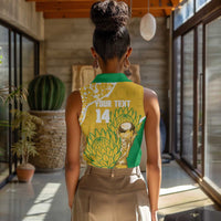 Custom South Africa Soccer Women Sleeveless Polo Shirt 2026 Bafana Bafana Go Boys Protea - Wonder Print Shop