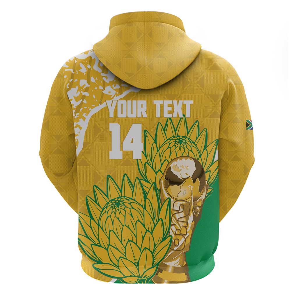 Custom South Africa Soccer Zip Hoodie 2026 Bafana Bafana Go Boys Protea - Wonder Print Shop