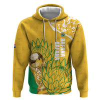 Custom South Africa Soccer Zip Hoodie 2026 Bafana Bafana Go Boys Protea - Wonder Print Shop