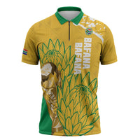 Custom South Africa Soccer Zipper Polo Shirt 2026 Bafana Bafana Go Boys Protea - Wonder Print Shop