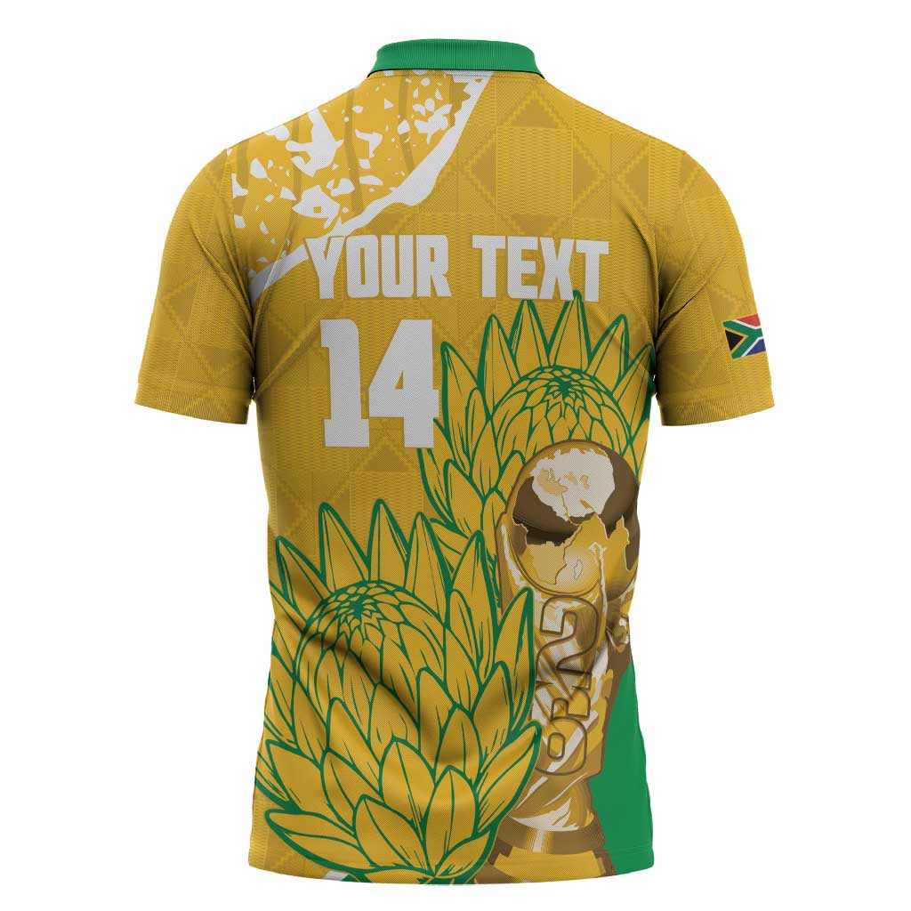 Custom South Africa Soccer Zipper Polo Shirt 2026 Bafana Bafana Go Boys Protea - Wonder Print Shop