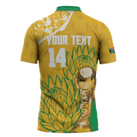 Custom South Africa Soccer Zipper Polo Shirt 2026 Bafana Bafana Go Boys Protea - Wonder Print Shop