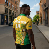 Custom South Africa Soccer Zipper Polo Shirt 2026 Bafana Bafana Go Boys Protea - Wonder Print Shop