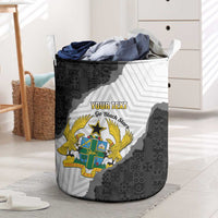 Custom Ghana Football Laundry Basket 2026 Go Black Stars Black Adinkra Pattern - Wonder Print Shop