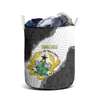 Custom Ghana Football Laundry Basket 2026 Go Black Stars Black Adinkra Pattern - Wonder Print Shop