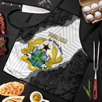 Custom Ghana Football Apron 2026 Go Black Stars Black Adinkra Pattern - Wonder Print Shop