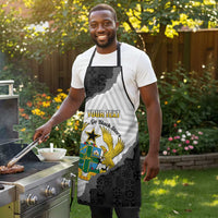 Custom Ghana Football Apron 2026 Go Black Stars Black Adinkra Pattern - Wonder Print Shop