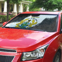 Custom Ghana Football Auto Sun Shade 2026 Go Black Stars Black Adinkra Pattern - Wonder Print Shop