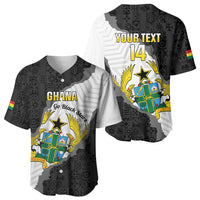 Custom Ghana Football Baseball Jersey 2026 Go Black Stars Black Adinkra Pattern LT14