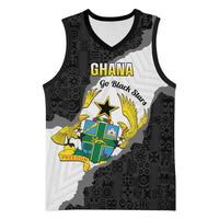 Custom Ghana Football Basketball Jersey 2026 Go Black Stars Black Adinkra Pattern - Wonder Print Shop