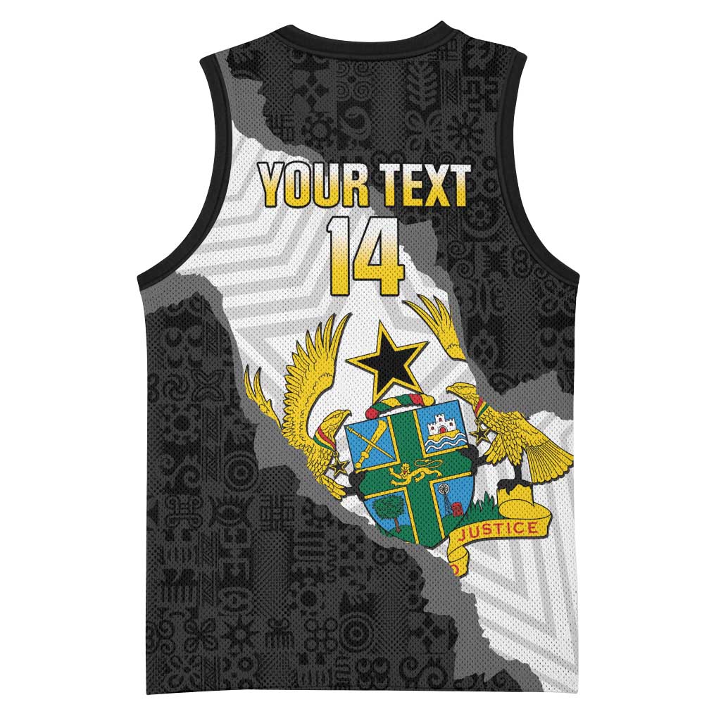 Custom Ghana Football Basketball Jersey 2026 Go Black Stars Black Adinkra Pattern - Wonder Print Shop