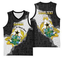Custom Ghana Football Basketball Jersey 2026 Go Black Stars Black Adinkra Pattern - Wonder Print Shop