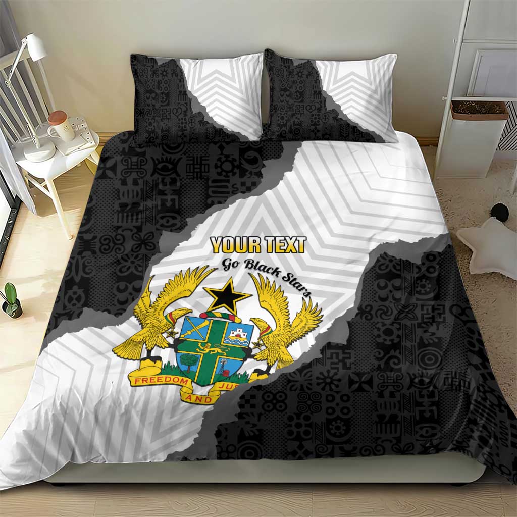 Custom Ghana Football Bedding Set 2026 Go Black Stars Black Adinkra Pattern - Wonder Print Shop