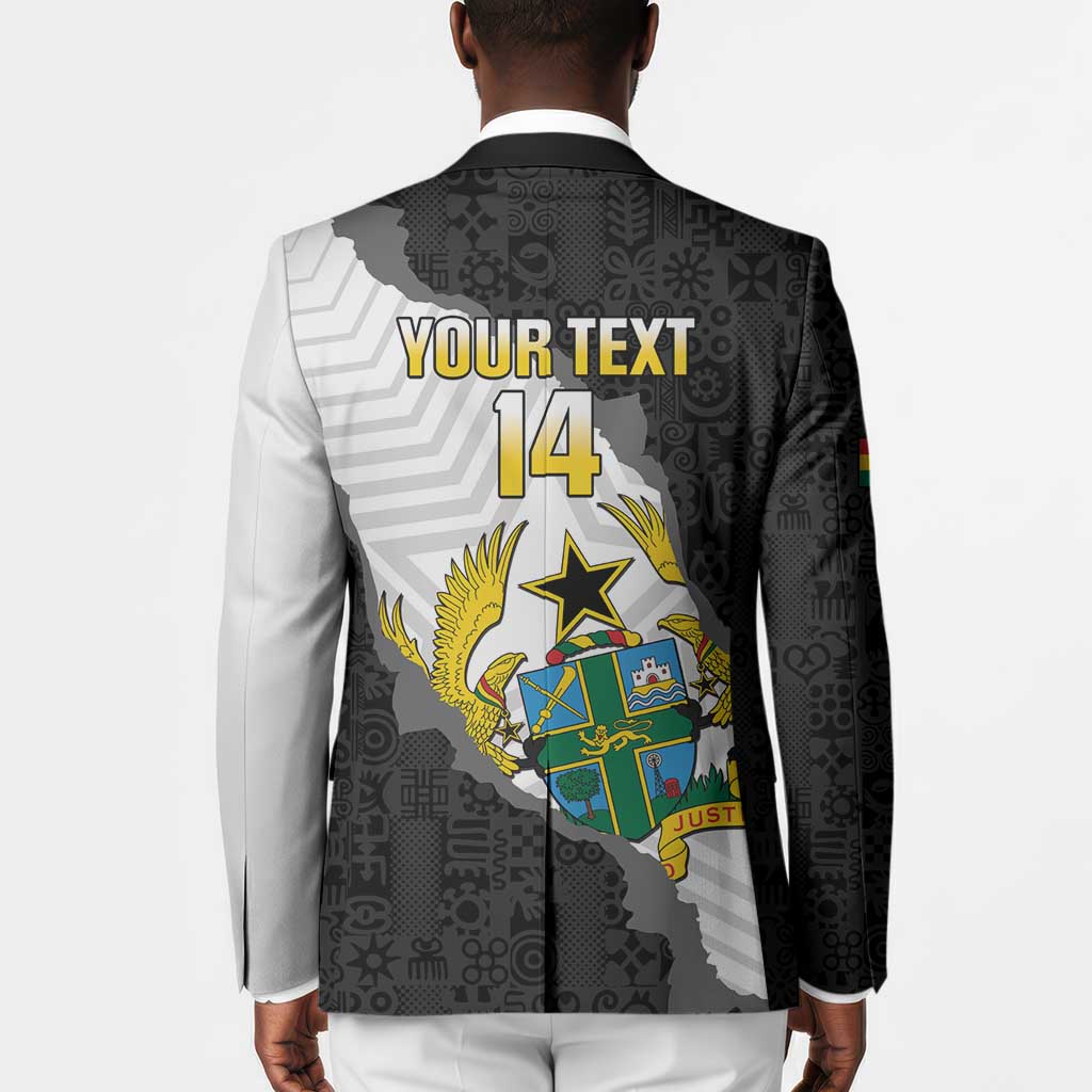 Custom Ghana Football Blazer 2026 Go Black Stars Black Adinkra Pattern - Wonder Print Shop