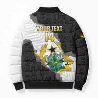 Custom Ghana Football Bomber Puffer Jacket 2026 Go Black Stars Black Adinkra Pattern - Wonder Print Shop