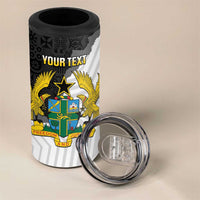 Custom Ghana Football 4 in 1 Can Cooler Tumbler 2026 Go Black Stars Black Adinkra Pattern - Wonder Print Shop