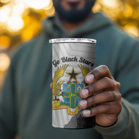 Custom Ghana Football 4 in 1 Can Cooler Tumbler 2026 Go Black Stars Black Adinkra Pattern - Wonder Print Shop