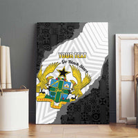 Custom Ghana Football Canvas Wall Art 2026 Go Black Stars Black Adinkra Pattern - Wonder Print Shop
