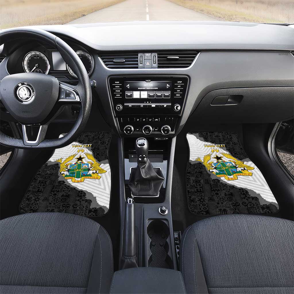 Custom Ghana Football Car Mats 2026 Go Black Stars Black Adinkra Pattern - Wonder Print Shop