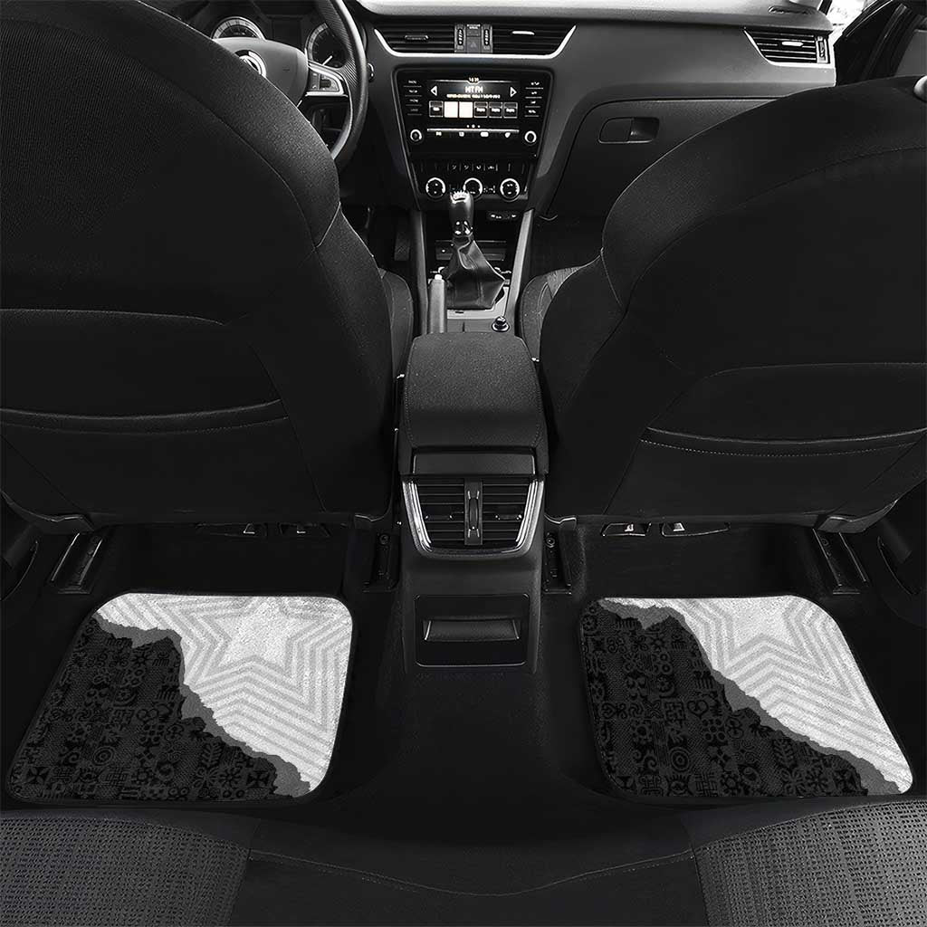 Custom Ghana Football Car Mats 2026 Go Black Stars Black Adinkra Pattern - Wonder Print Shop