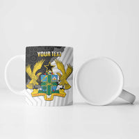 Custom Ghana Football Ceramic Mug 2026 Go Black Stars Black Adinkra Pattern - Wonder Print Shop